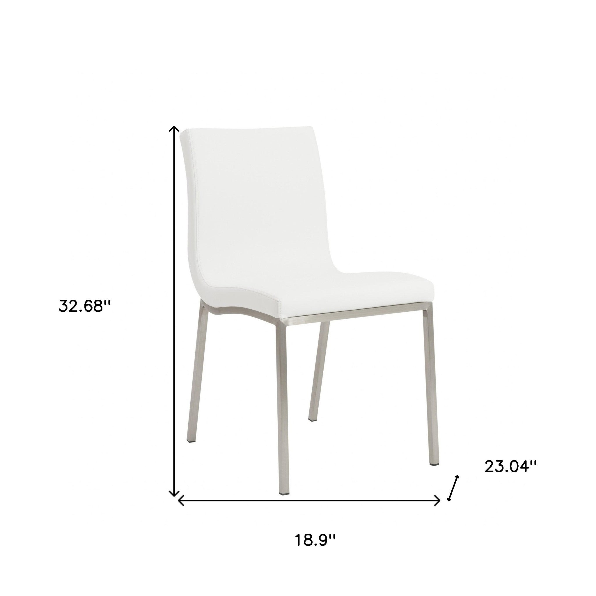 Set of Two Minimalist White Faux Faux Leather Chairs-Dining Chairs-DECOROLALA
