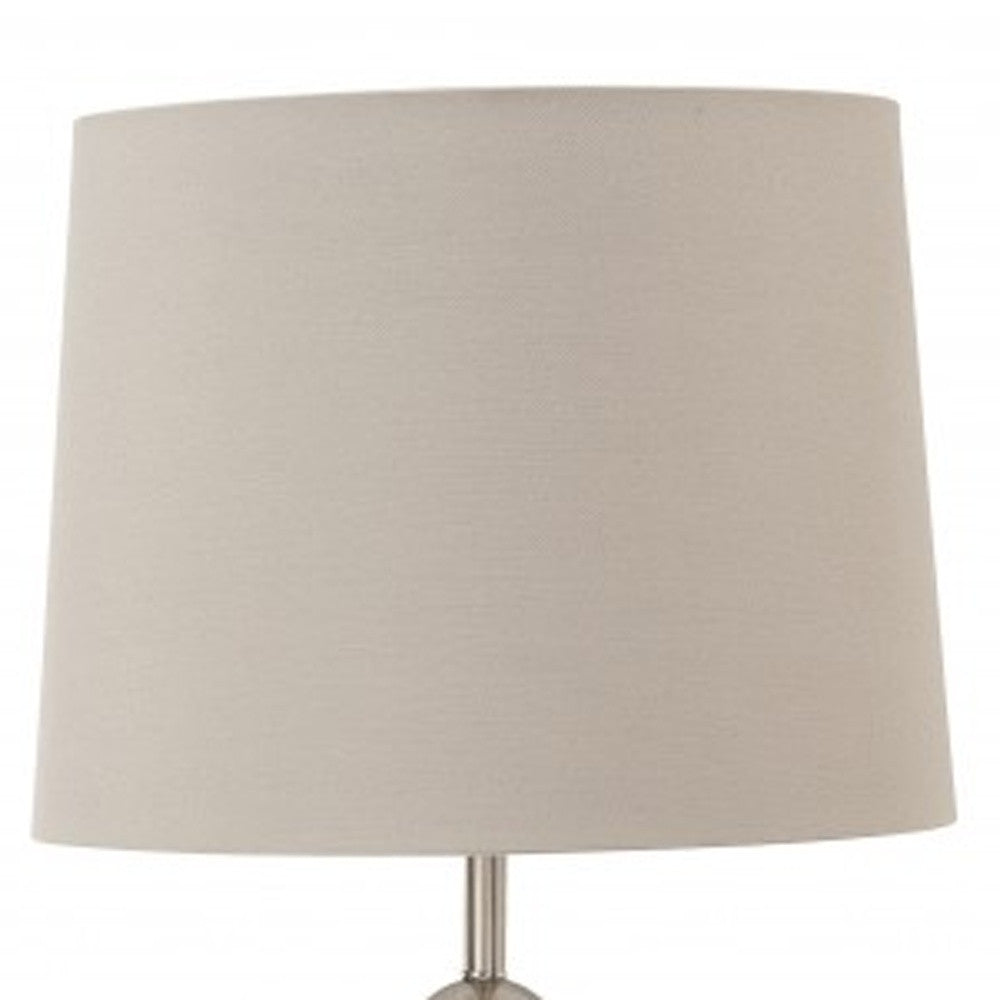 Set of Two Modern Distressed Gray and Silver Table Lamps-Table Lamps-DECOROLALA
