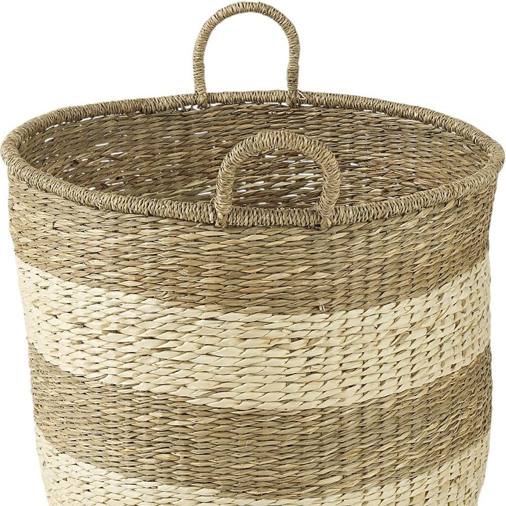 Set of Two Natural And Beige Wicker Basket-Organizers-DECOROLALA