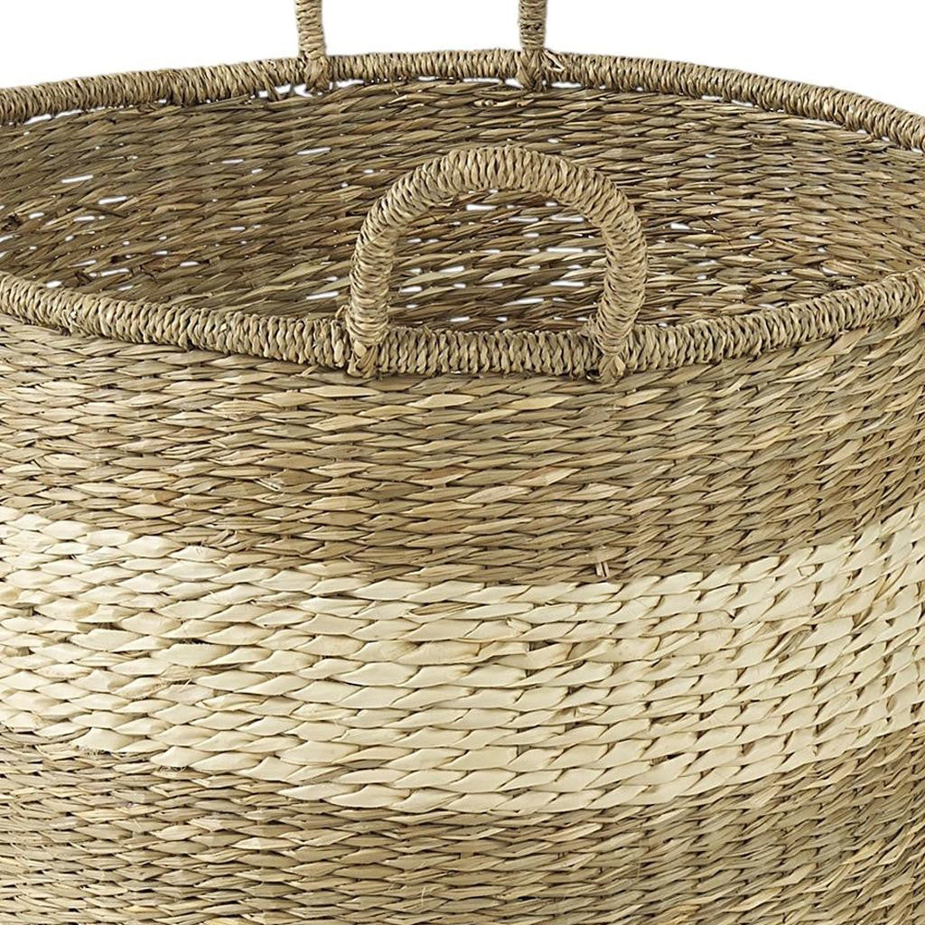 Set of Two Natural And Beige Wicker Basket-Organizers-DECOROLALA