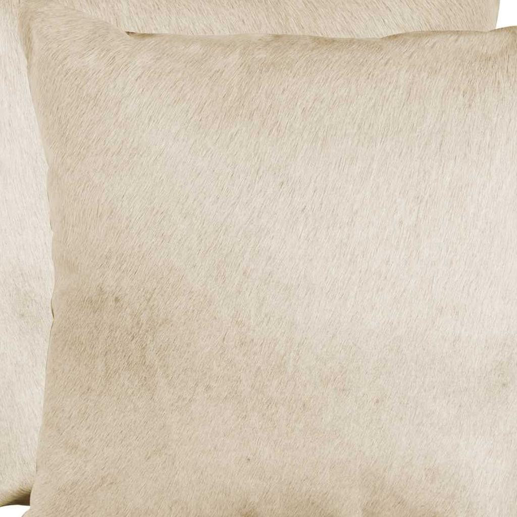 Set of Two Natural Cowhide Throw Pillow-Accent Throw Pillows-DECOROLALA