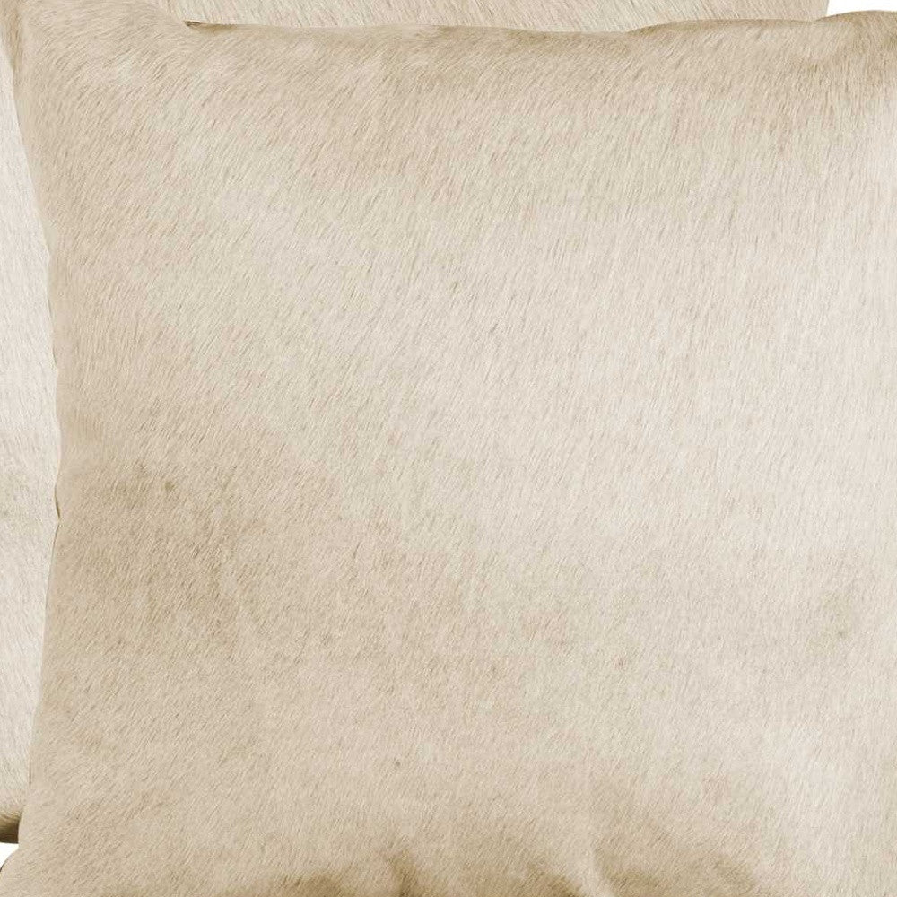 Set of Two Natural Cowhide Throw Pillow-Accent Throw Pillows-DECOROLALA