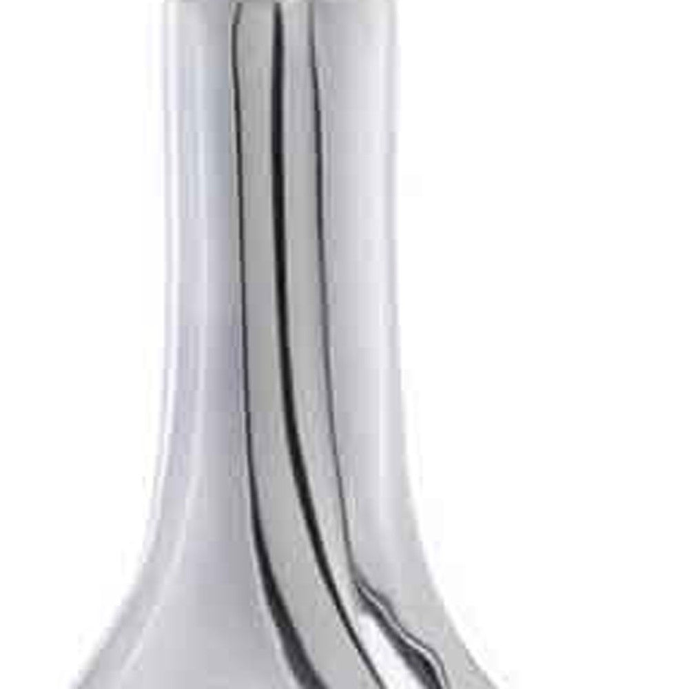 Set of Two Silver Aluminum Modern Hole Table Vases-Vases-DECOROLALA