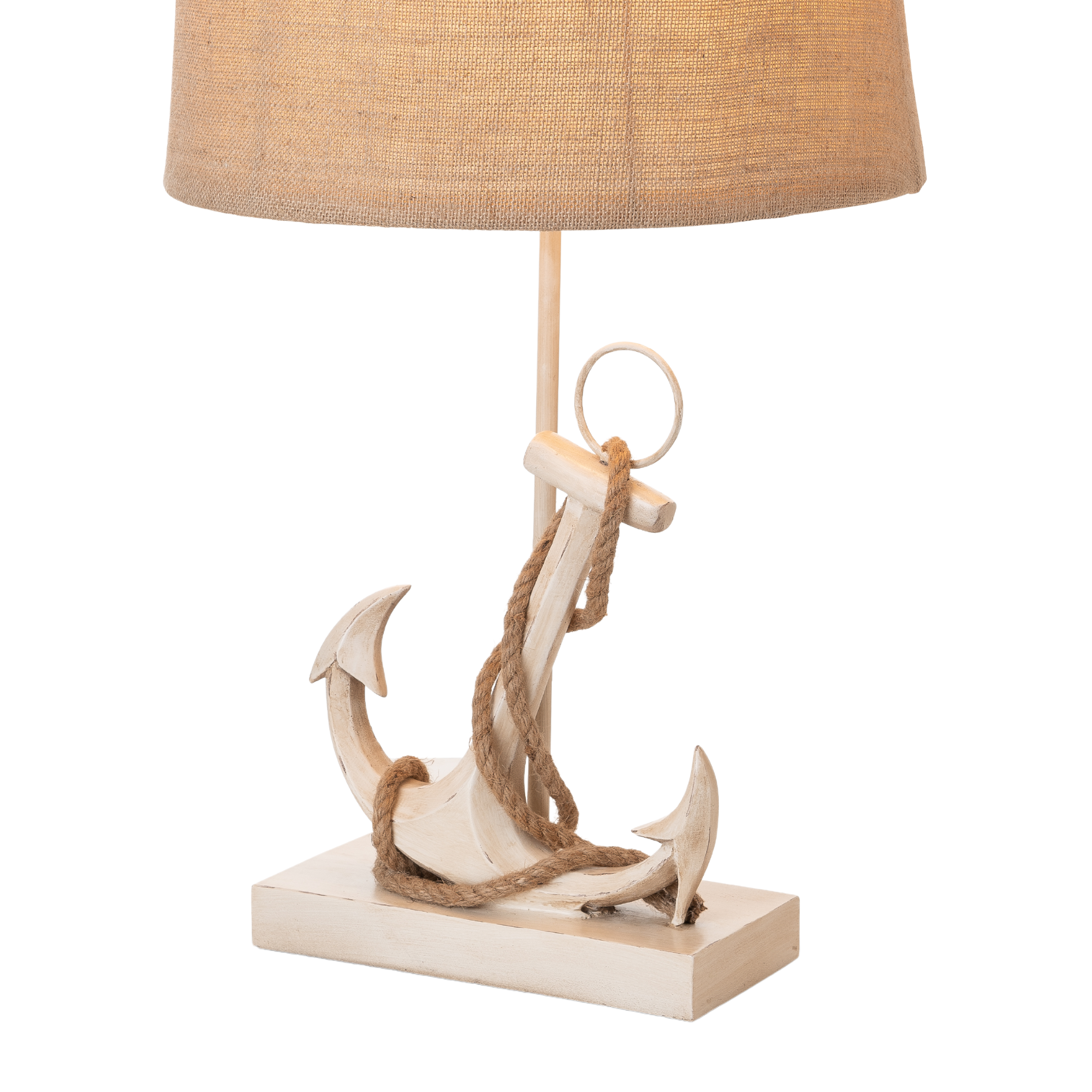 Set of Two Tan and White Anchor Table Lamps-Table Lamps-DECOROLALA