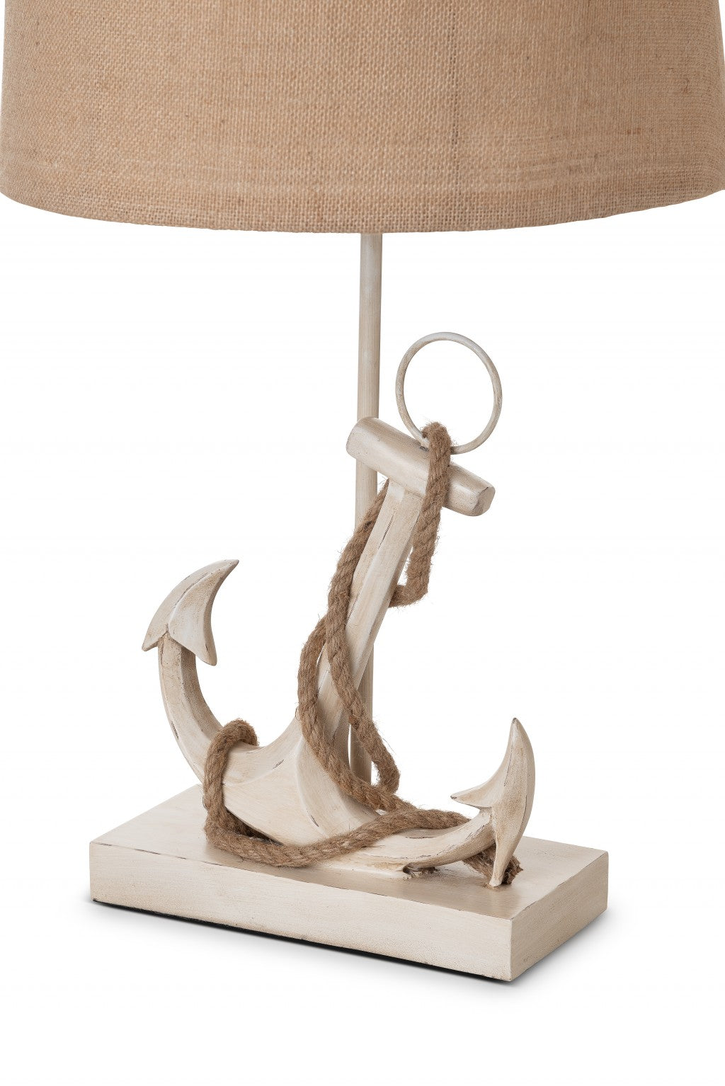 Set of Two Tan and White Anchor Table Lamps-Table Lamps-DECOROLALA