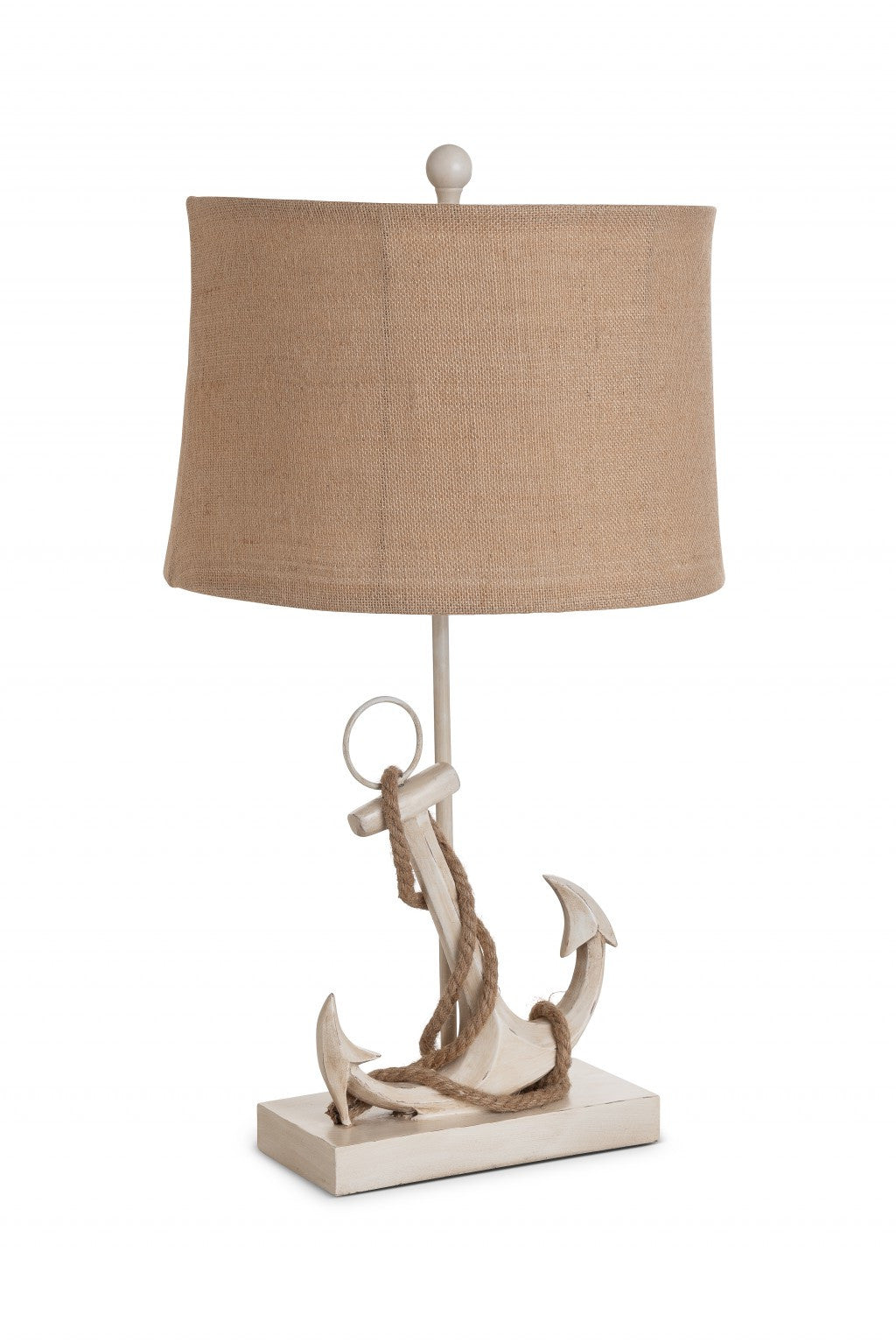 Set of Two Tan and White Anchor Table Lamps-Table Lamps-DECOROLALA