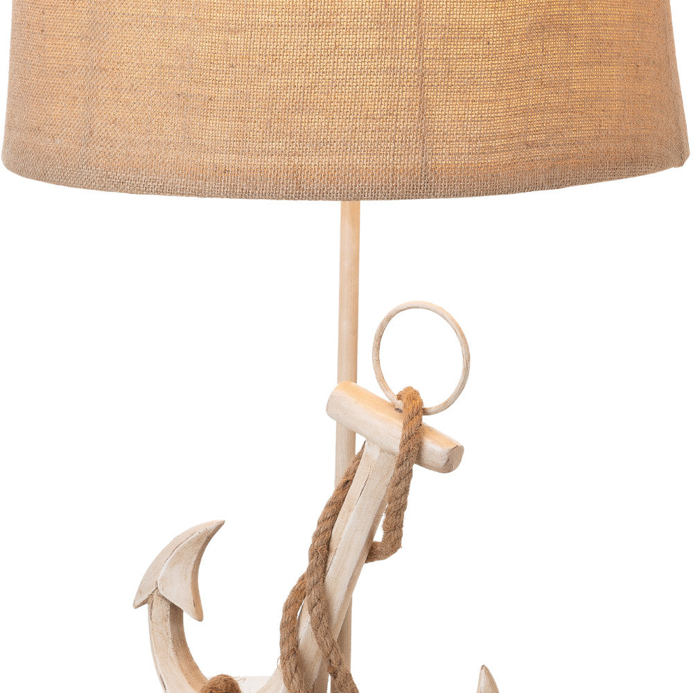 Set of Two Tan and White Anchor Table Lamps-Table Lamps-DECOROLALA