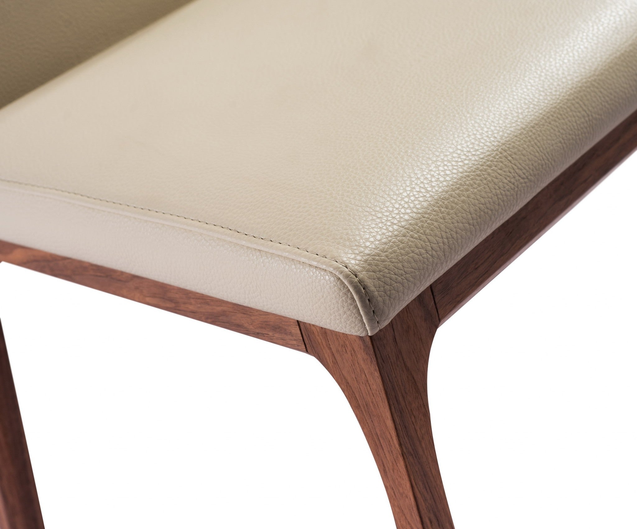 Set of Two Taupe and Brown Upholstered Faux Leather Dining Side Chairs-Dining Chairs-DECOROLALA