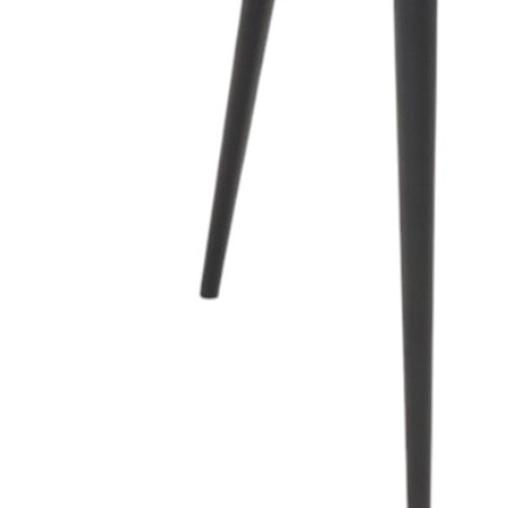 Set of Two Tufted Pink and Black Upholstered Velvet Wing Back Dining Side Chairs-Dining Chairs-DECOROLALA