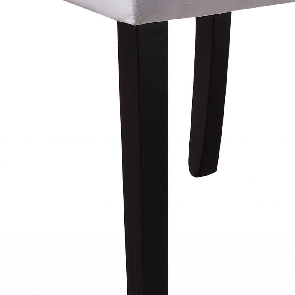Set of Two White And Black Upholstered Faux Leather Dining Side Chairs-Dining Chairs-DECOROLALA