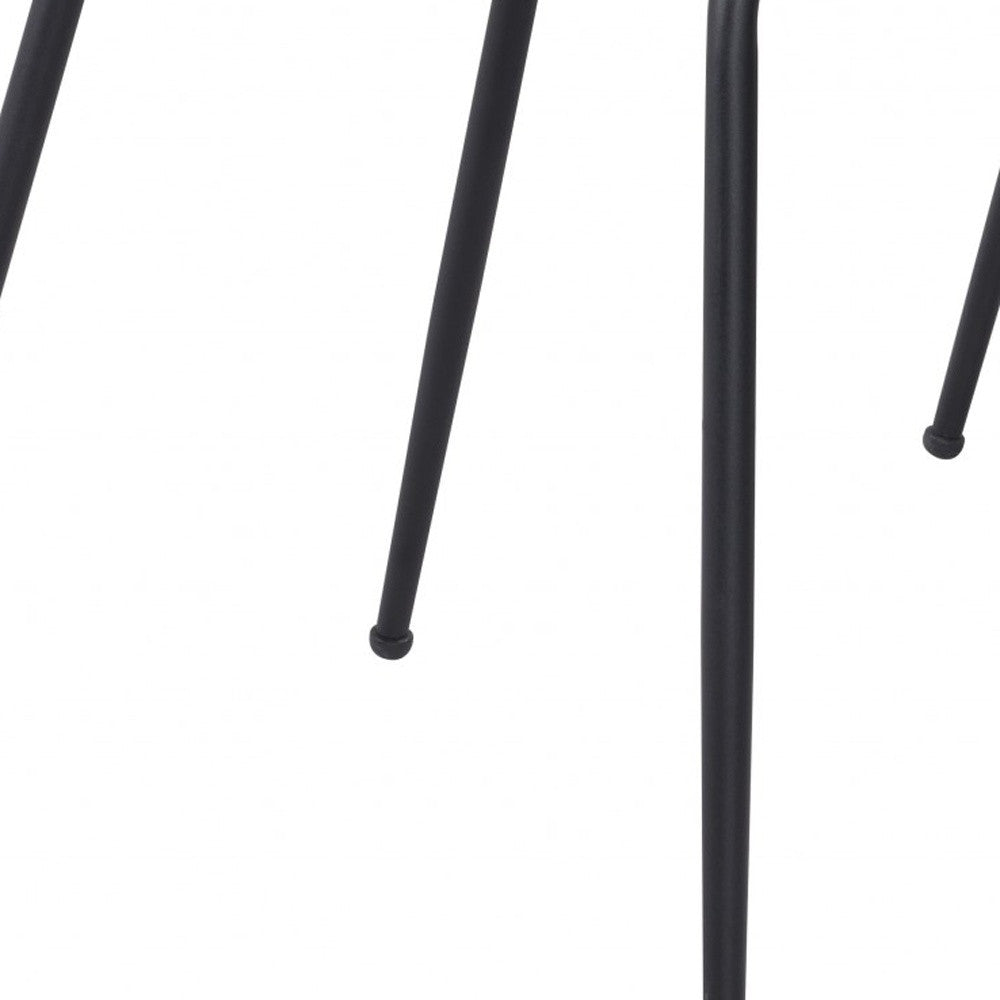 Set of Two White And Black Upholstered Faux Leather Dining Side Chairs-Dining Chairs-DECOROLALA