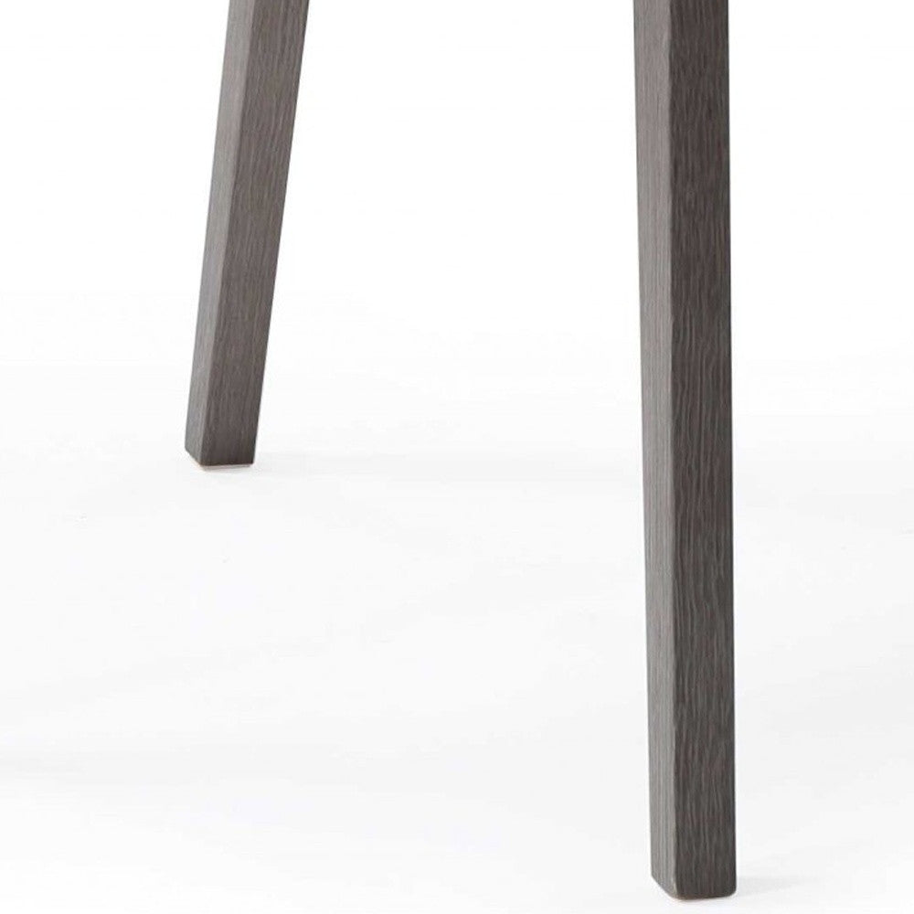 Set of Two White and Gray Upholstered Faux Leather Dining Side Chairs-Dining Chairs-DECOROLALA