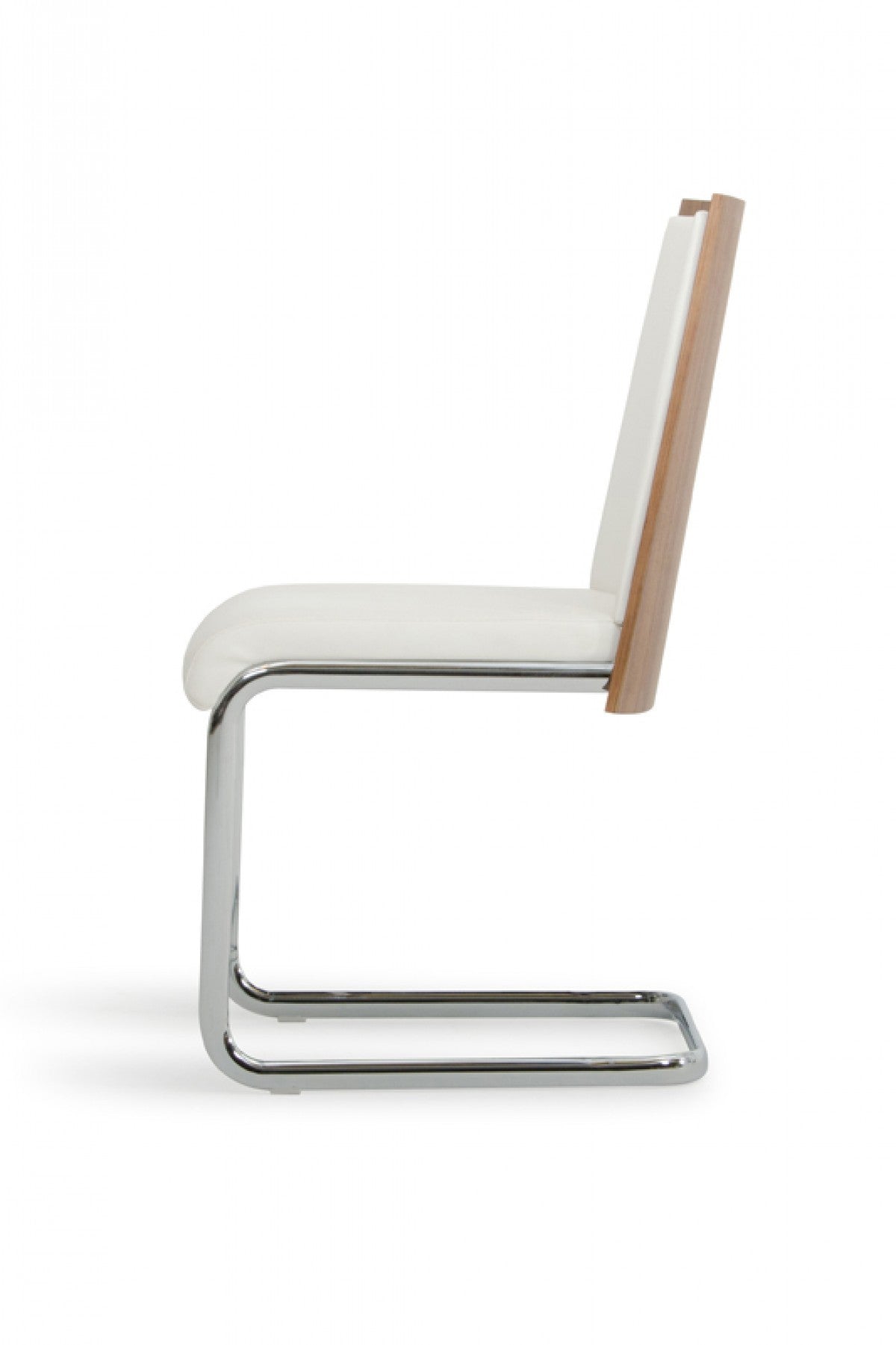 Set of Two White and Silver Upholstered Faux Leather Dining Side Chairs-Dining Chairs-DECOROLALA