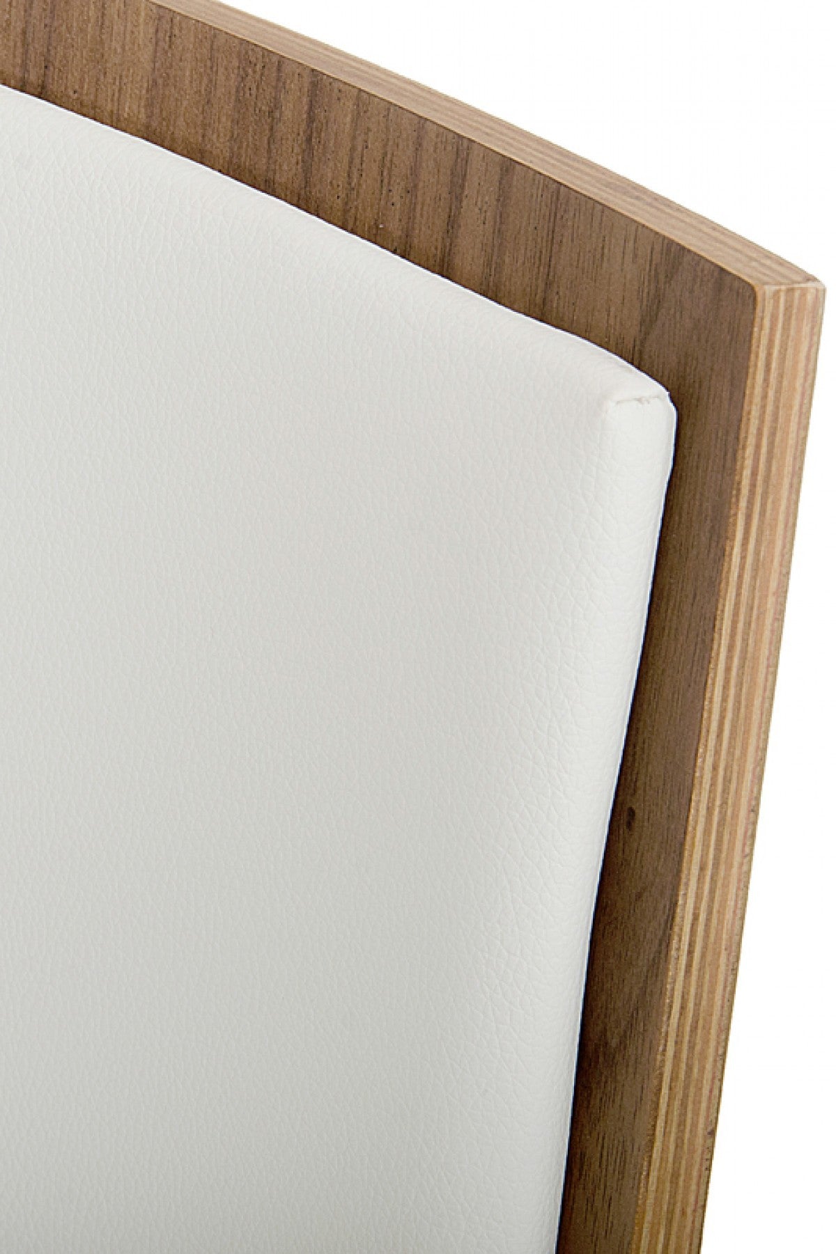 Set of Two White and Silver Upholstered Faux Leather Dining Side Chairs-Dining Chairs-DECOROLALA