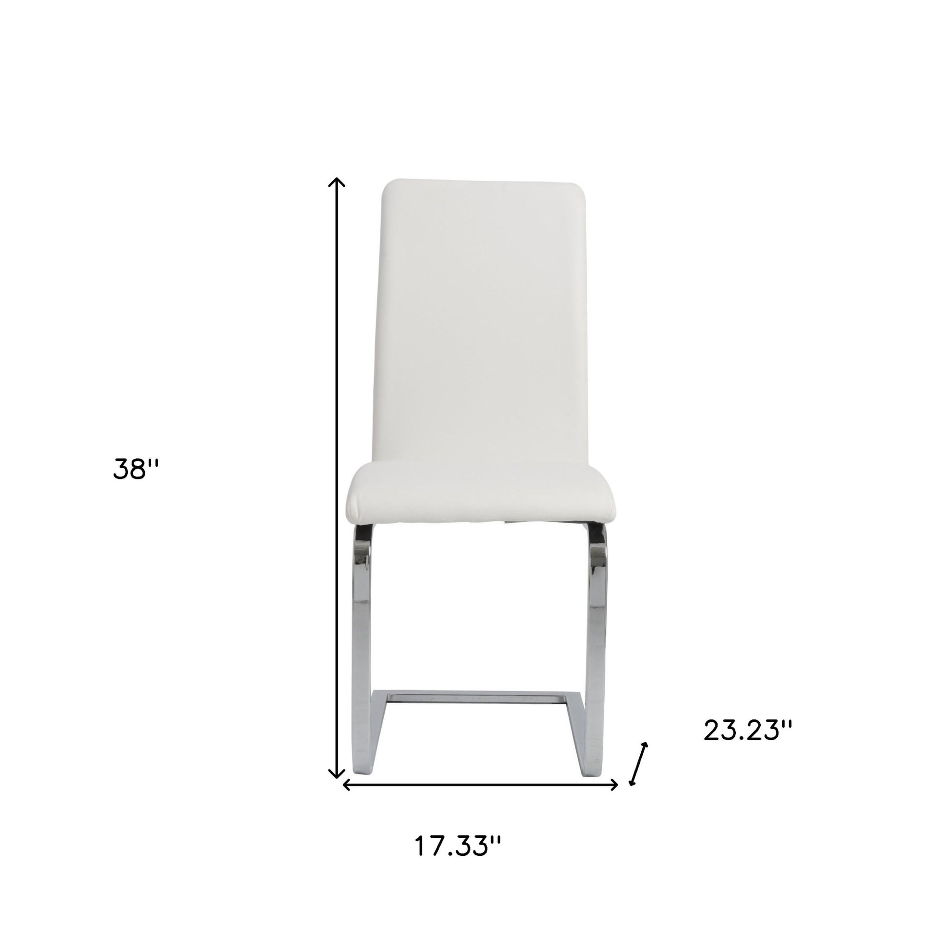 Set of Two White and Silver Upholstered Leather Dining Side Chairs-Dining Chairs-DECOROLALA