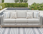 Seton Creek Outdoor Sofa - Gray Resin Wicker-Sofas-DECOROLALA