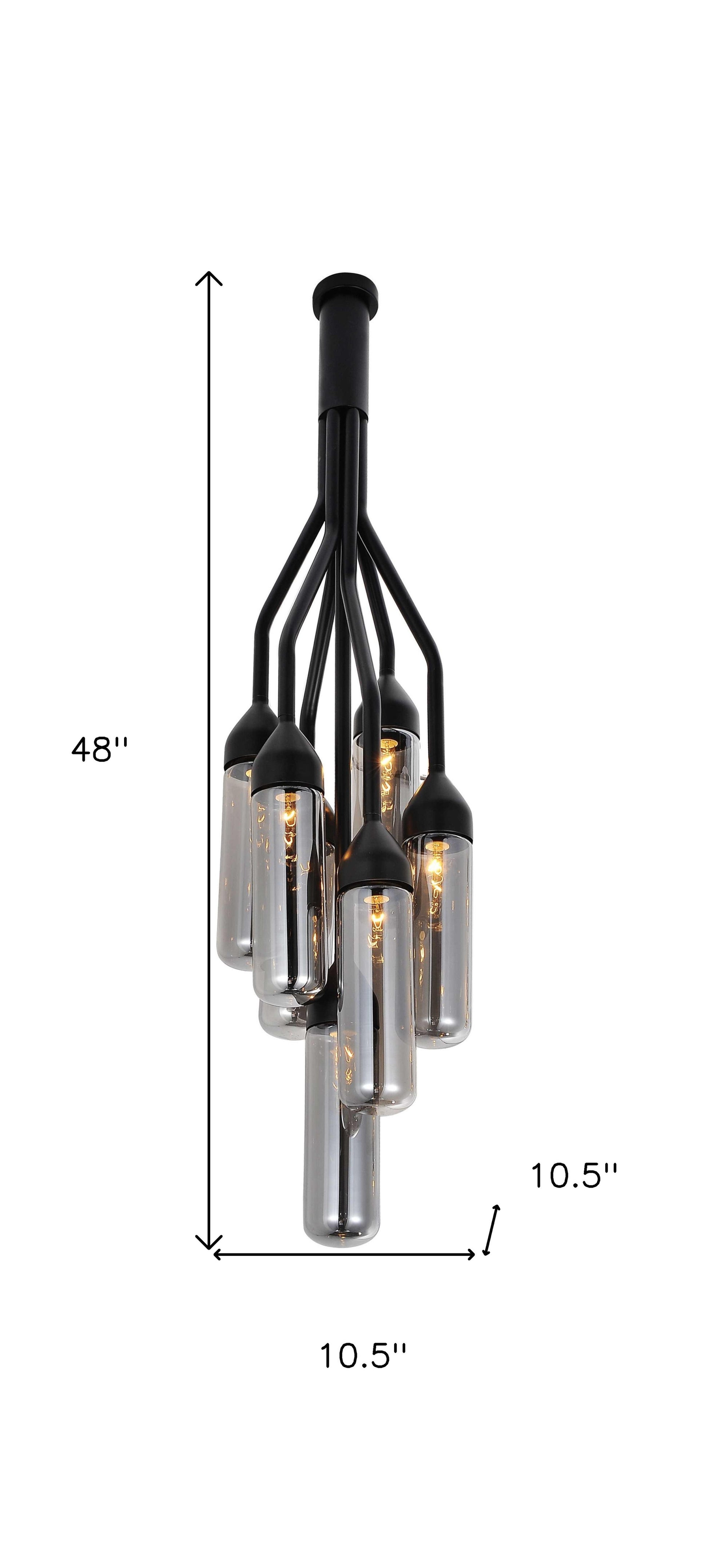 Shaded Empire Six Light Metal and Glass Flush Ceiling Light With Clear Shades-Chandeliers-DECOROLALA