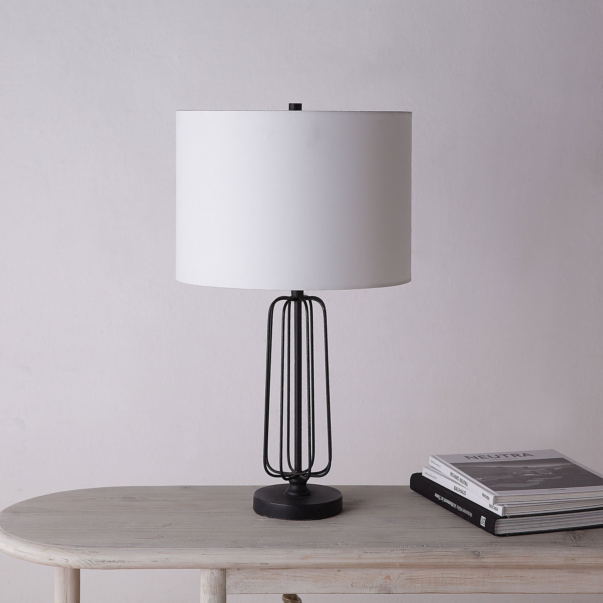 Shadia 24.75" Length Table Lamp- Set of two, Matte Black-Table Lamp- Set of two-DECOROLALA