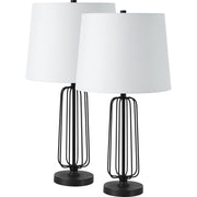 Shadia 24.75" Length Table Lamp- Set of two, Matte Black-Table Lamp- Set of two-DECOROLALA