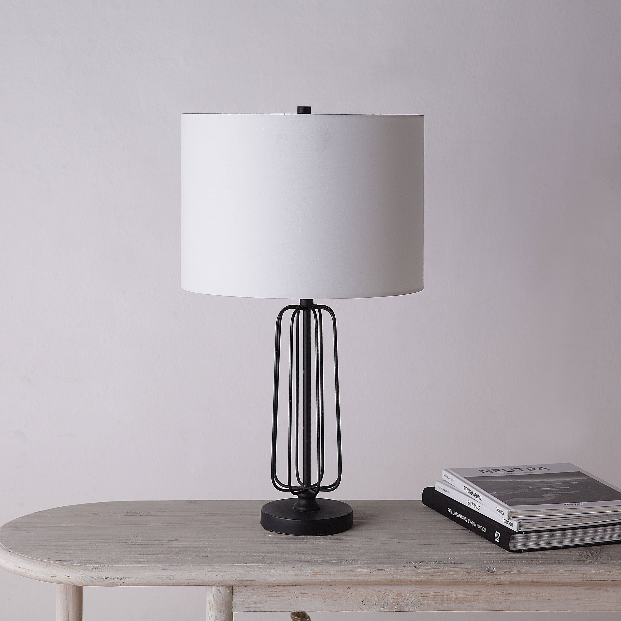 Shadia 24.75" Length Table Lamp- Set of two, Matte Black-Table Lamp- Set of two-DECOROLALA