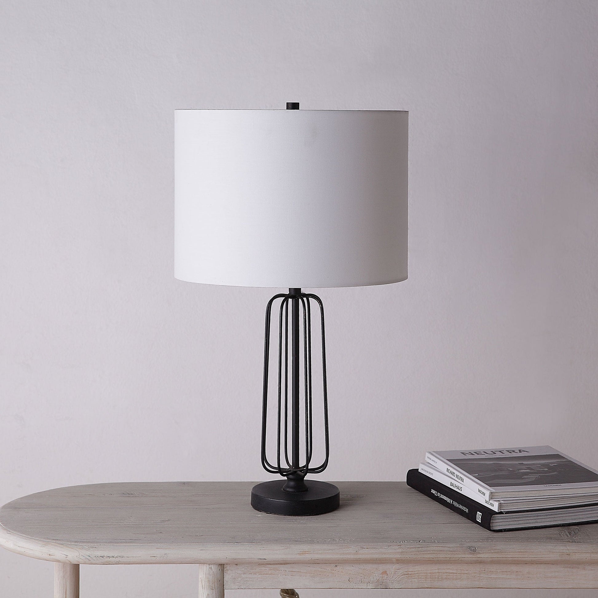 Shadia 24.75" Table Lamp Set of 2, Matte Black-Table Lamp- Set of two-DECOROLALA