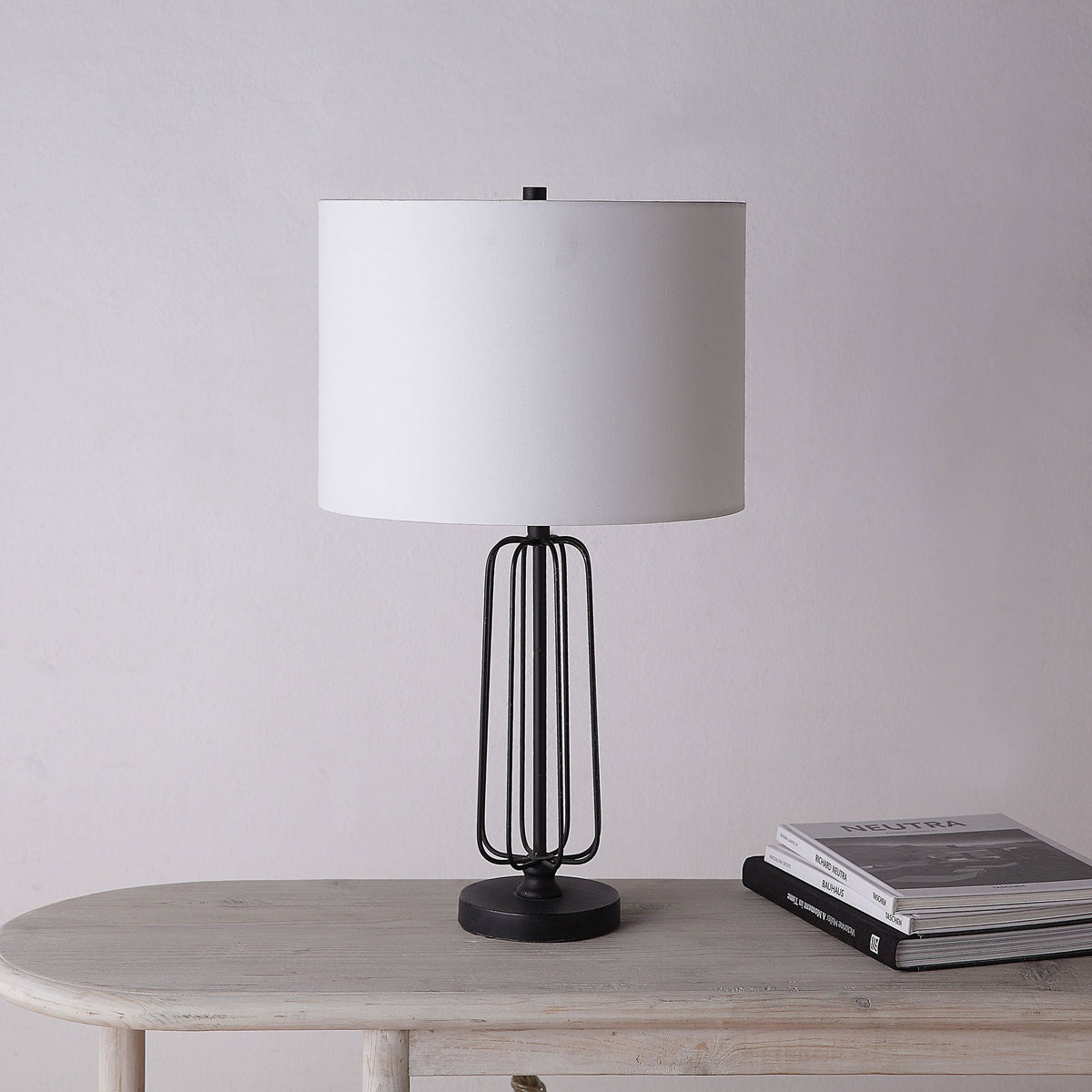 Shadia 24.75" Table Lamp Set of 2, Matte Black-Table Lamps-DECOROLALA