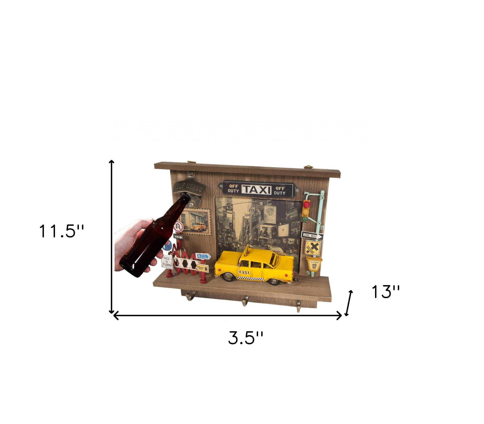 Shadow Box With 3 Metal Keychain Hooks-Organizers-DECOROLALA