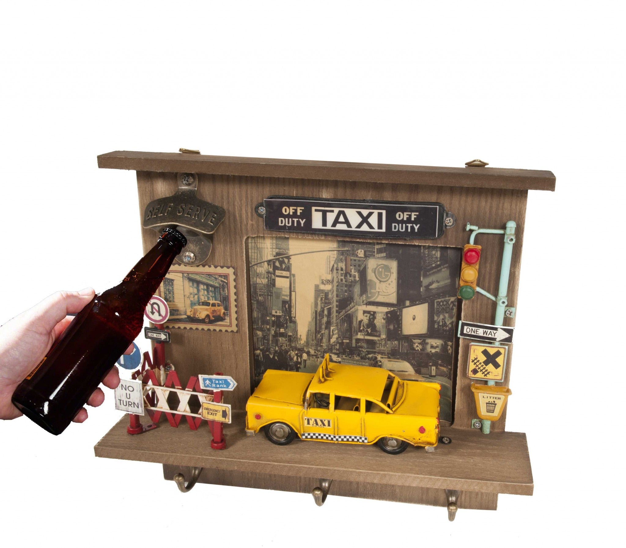 Shadow Box With 3 Metal Keychain Hooks-Organizers-DECOROLALA