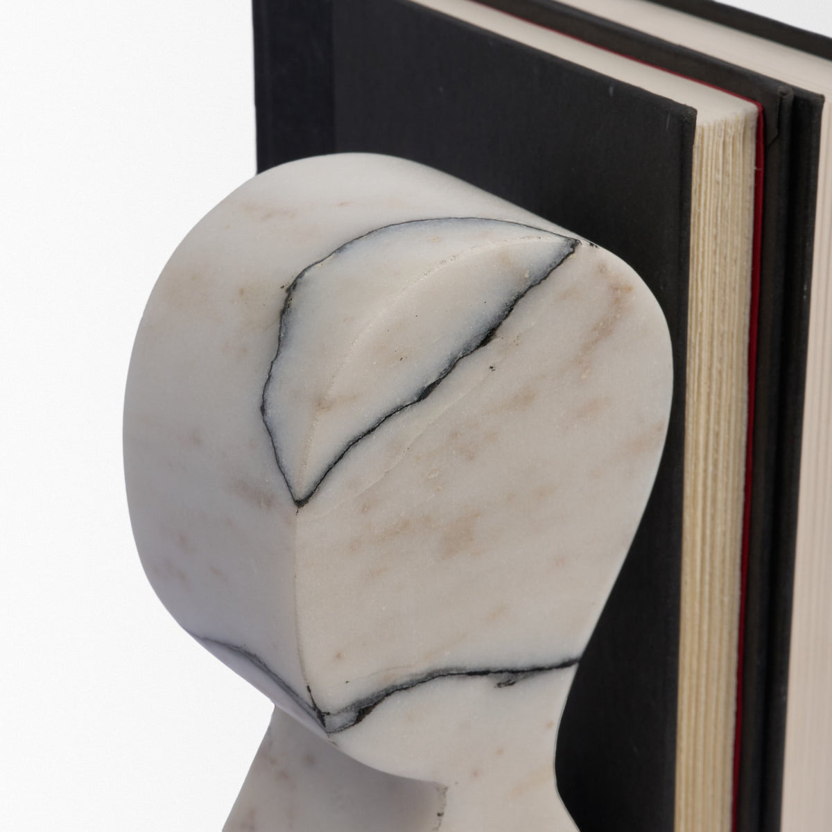 Shadow White & Black Marble Bookends-Bookends-DECOROLALA