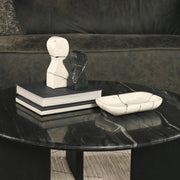 Shadow White & Black Marble Bookends-Bookends-DECOROLALA