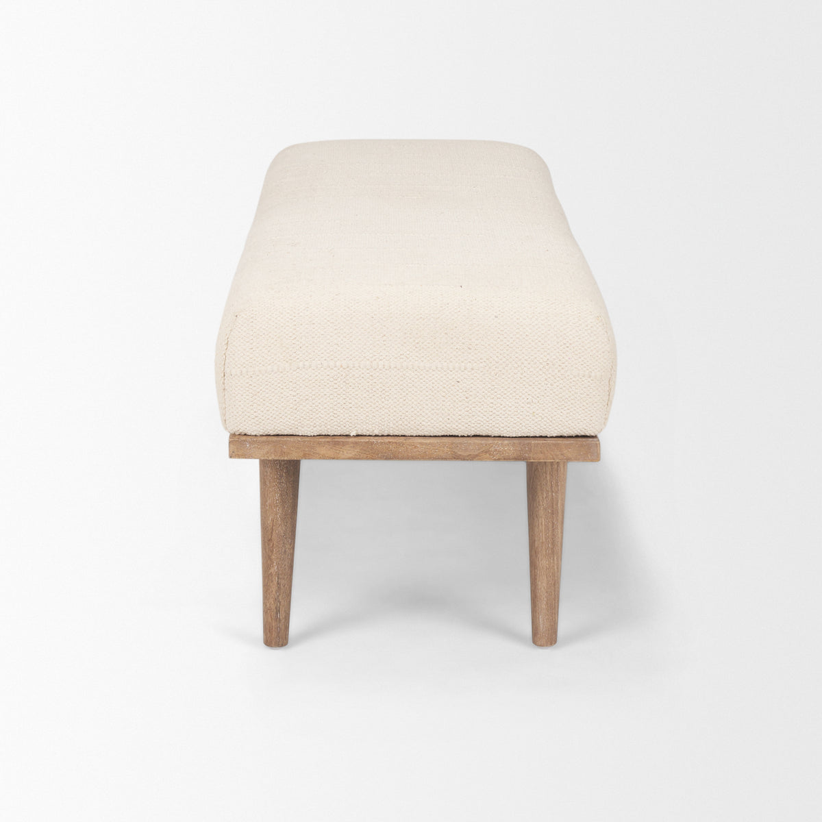 Shae Brown Wood w/ Oatmeal Fabric Bench-Benches-DECOROLALA