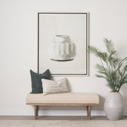 Shae Brown Wood w/ Oatmeal Fabric Bench-Benches-DECOROLALA