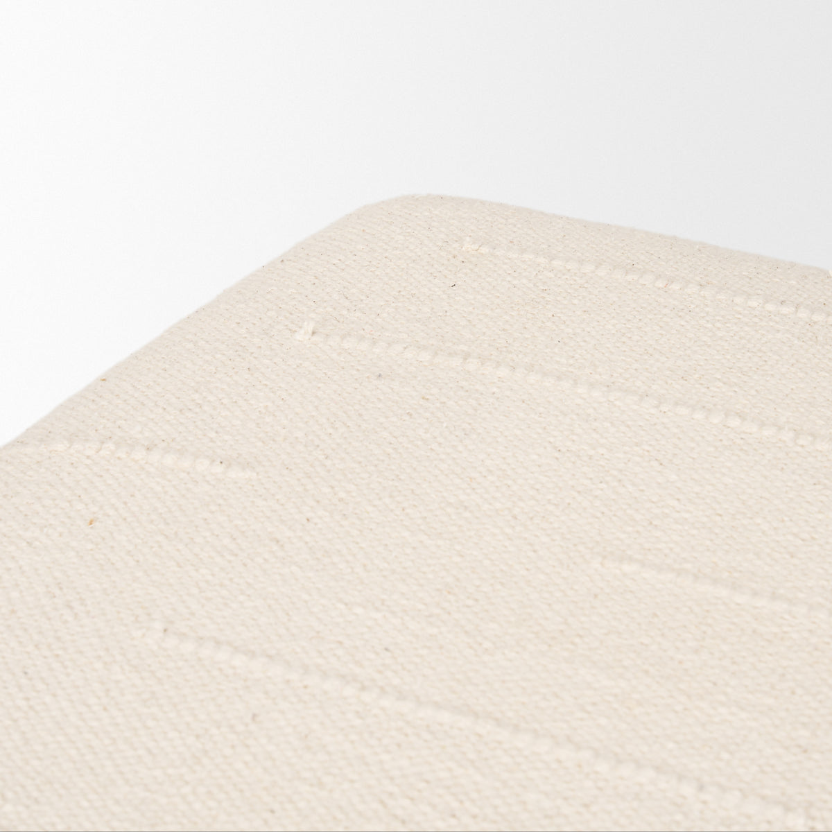 Shae Brown Wood w/ Oatmeal Fabric Ottoman-Stools & Ottomans-DECOROLALA