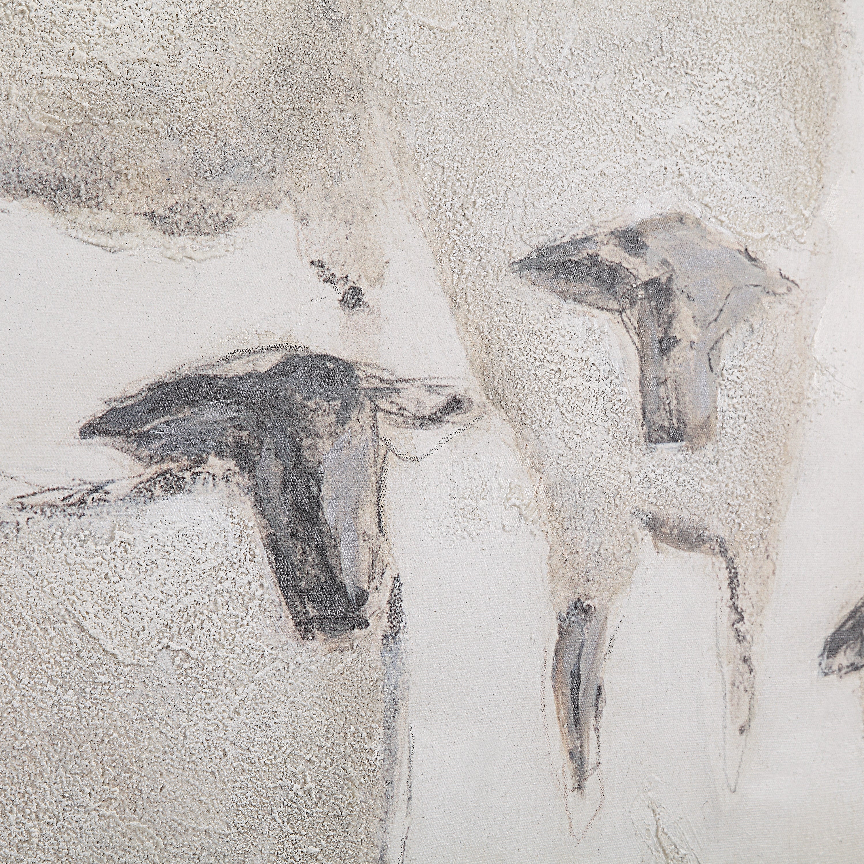 Shah 60" Wide Canvas Art with Wood Frame, Dark Grey-Canvas Art-DECOROLALA