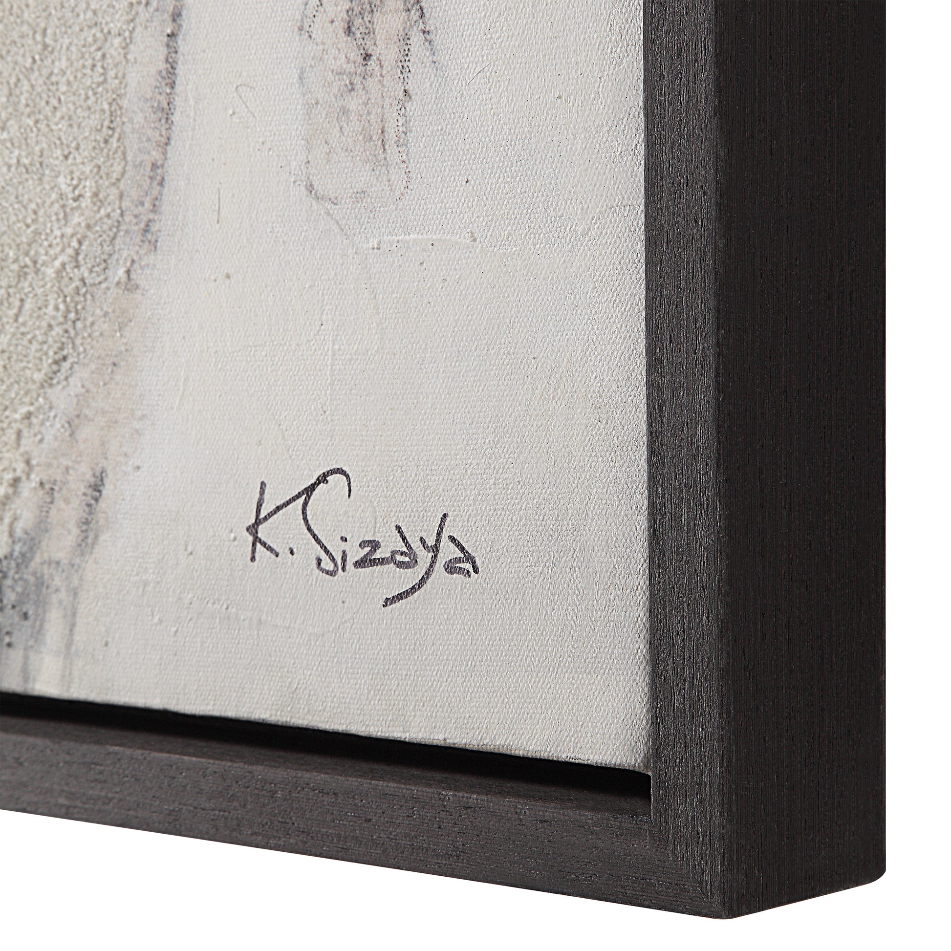 Shah 60" Wide Canvas Art with Wood Frame, Dark Grey-Canvas Art-DECOROLALA