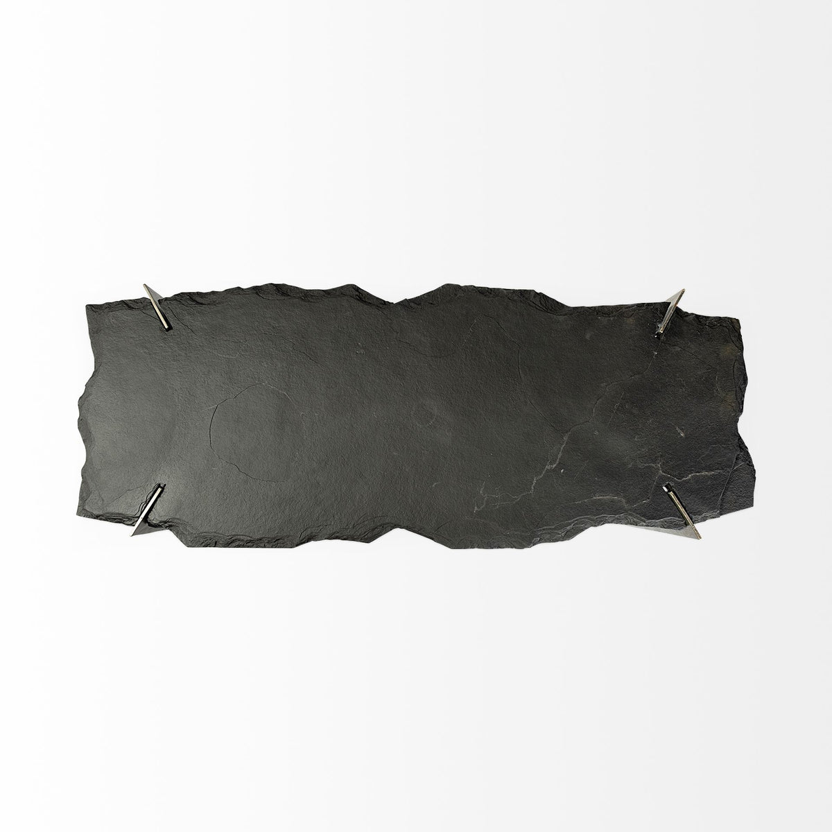Shale III 50L x 20W Black Live-Edge Slate and Iron Console Table-Console Tables-DECOROLALA