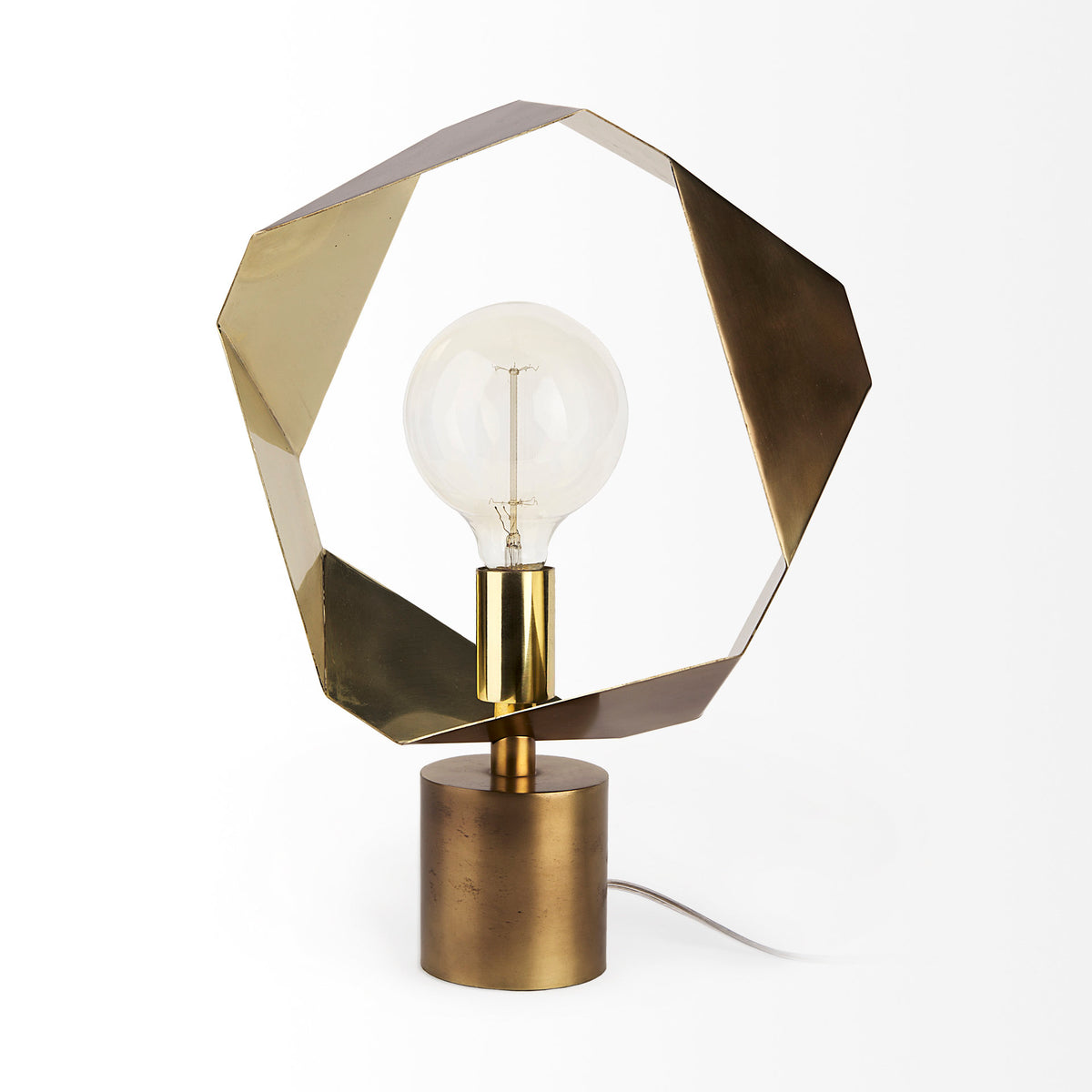 Shamir 15L x 15W Gold Geometric Metal Table Lamp-Table Lamps-DECOROLALA