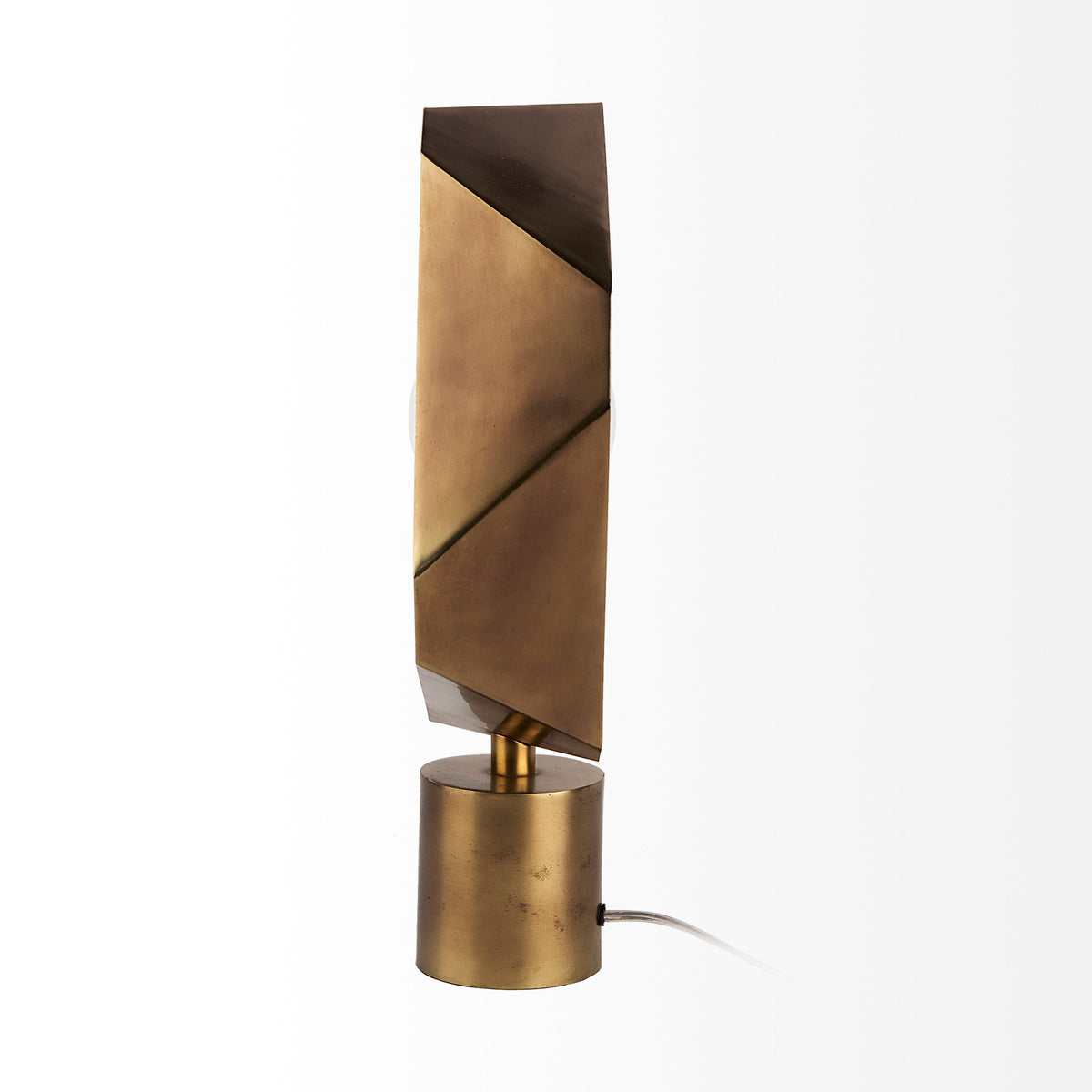 Shamir 15L x 15W Gold Geometric Metal Table Lamp-Table Lamps-DECOROLALA