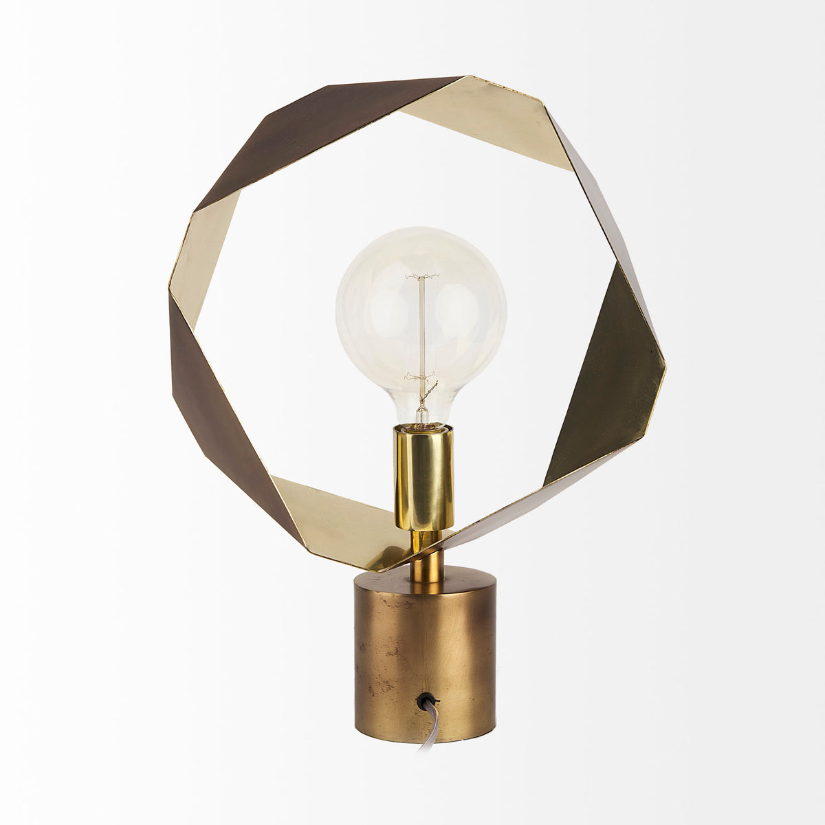 Shamir 15L x 15W Gold Geometric Metal Table Lamp-Table Lamps-DECOROLALA