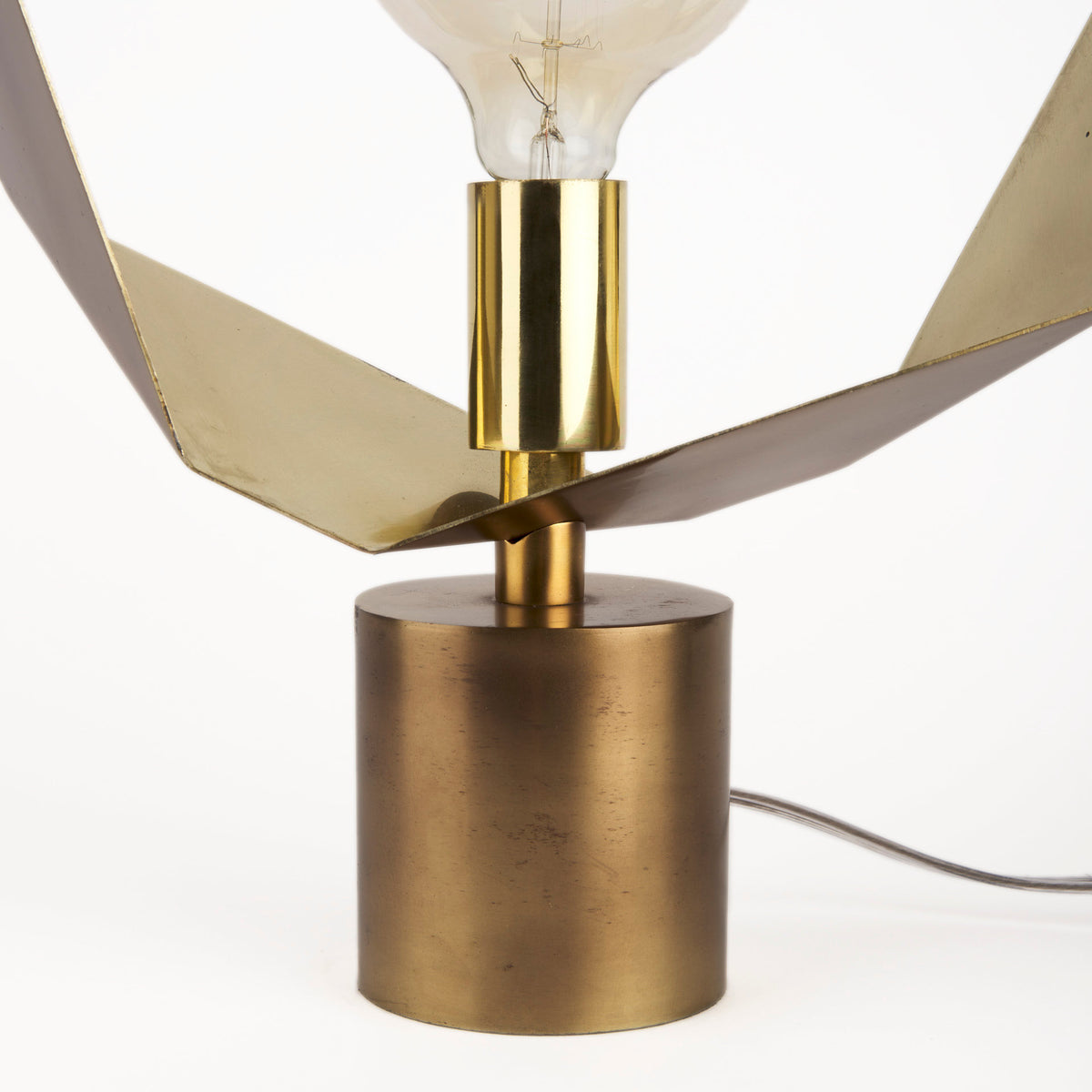 Shamir 15L x 15W Gold Geometric Metal Table Lamp-Table Lamps-DECOROLALA
