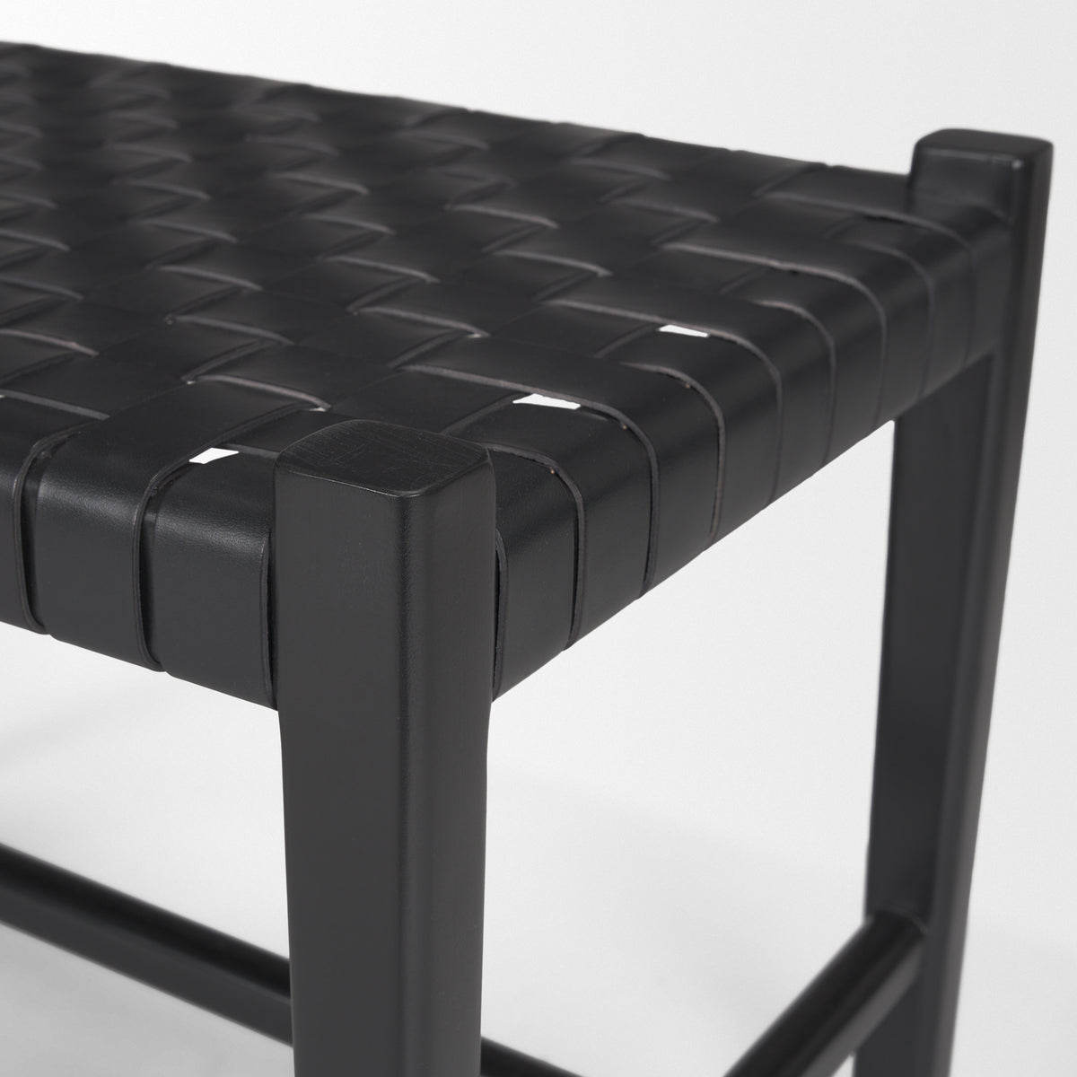 Shane Wood w/ Woven Leather Bench-Benches-DECOROLALA