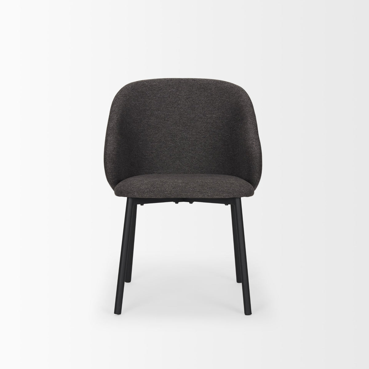 Shannon Contoured Back Dining Side Chair | Gray Fabric w/ Metal-Dining Chairs-DECOROLALA