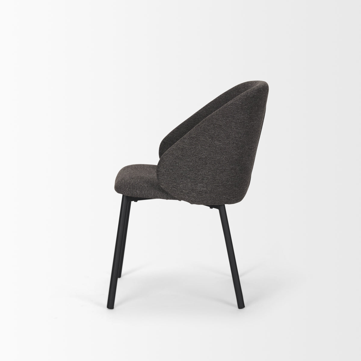 Shannon Contoured Back Dining Side Chair | Gray Fabric w/ Metal-Dining Chairs-DECOROLALA