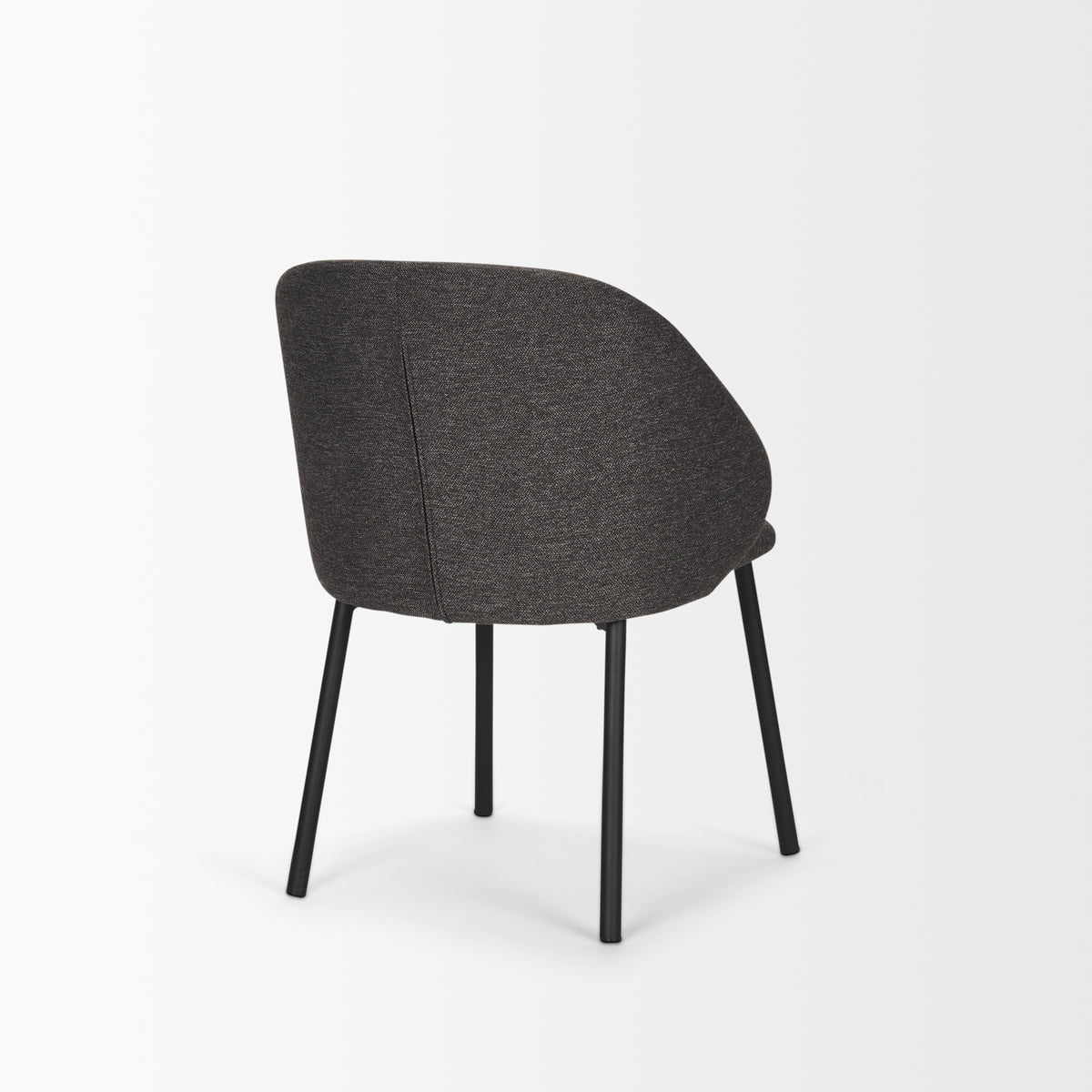 Shannon Contoured Back Dining Side Chair | Gray Fabric w/ Metal-Dining Chairs-DECOROLALA