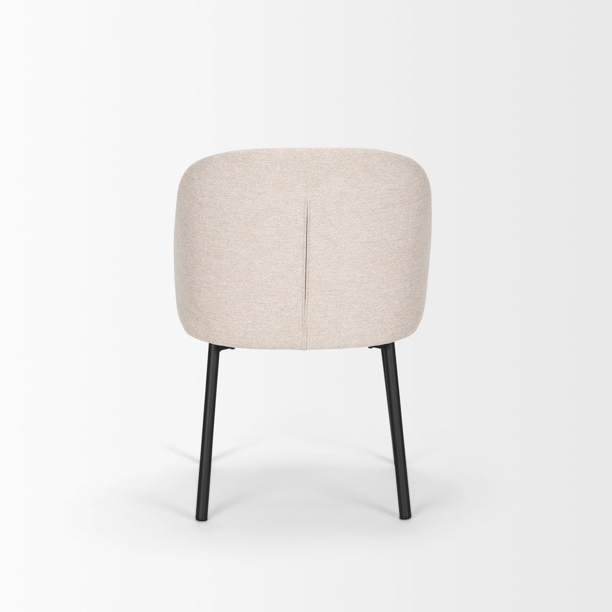 Shannon Contoured Back Dining Side Chair | Oatmeal Fabric w/ Metal-Dining Chairs-DECOROLALA