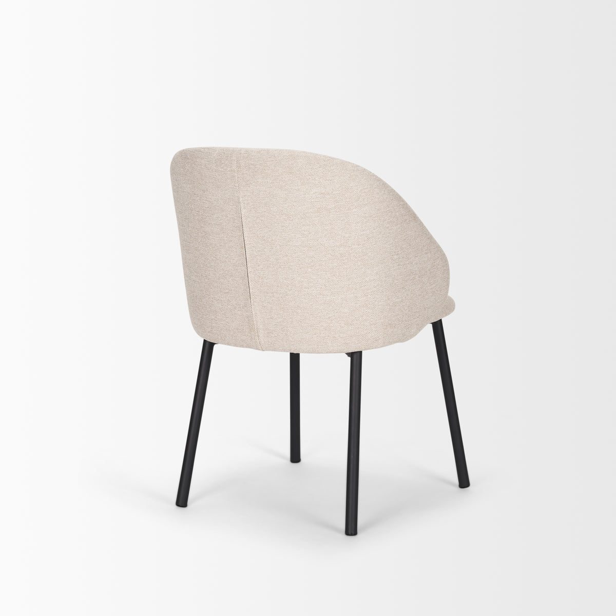 Shannon Contoured Back Dining Side Chair | Oatmeal Fabric w/ Metal-Dining Chairs-DECOROLALA