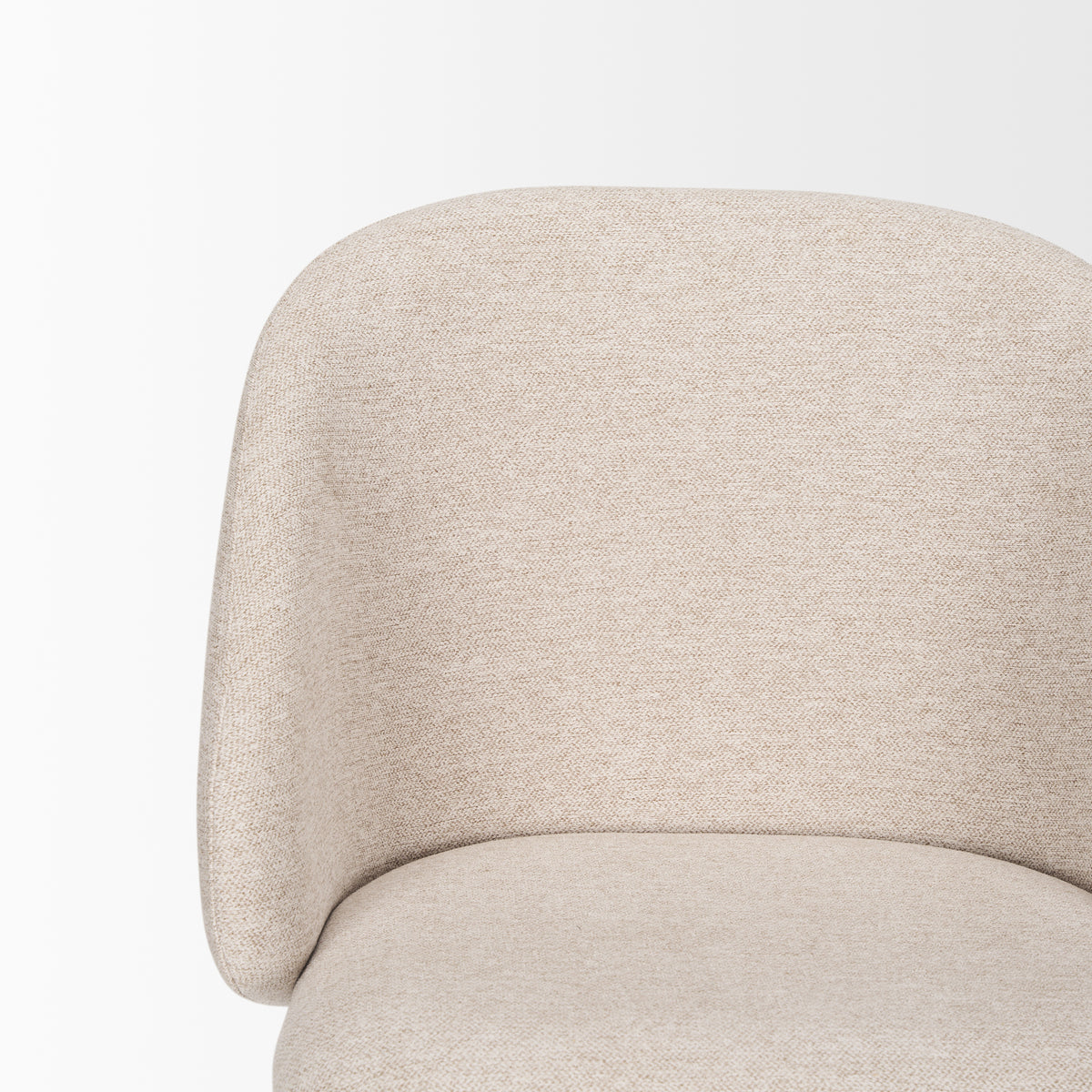Shannon Contoured Back Dining Side Chair | Oatmeal Fabric w/ Metal-Dining Chairs-DECOROLALA