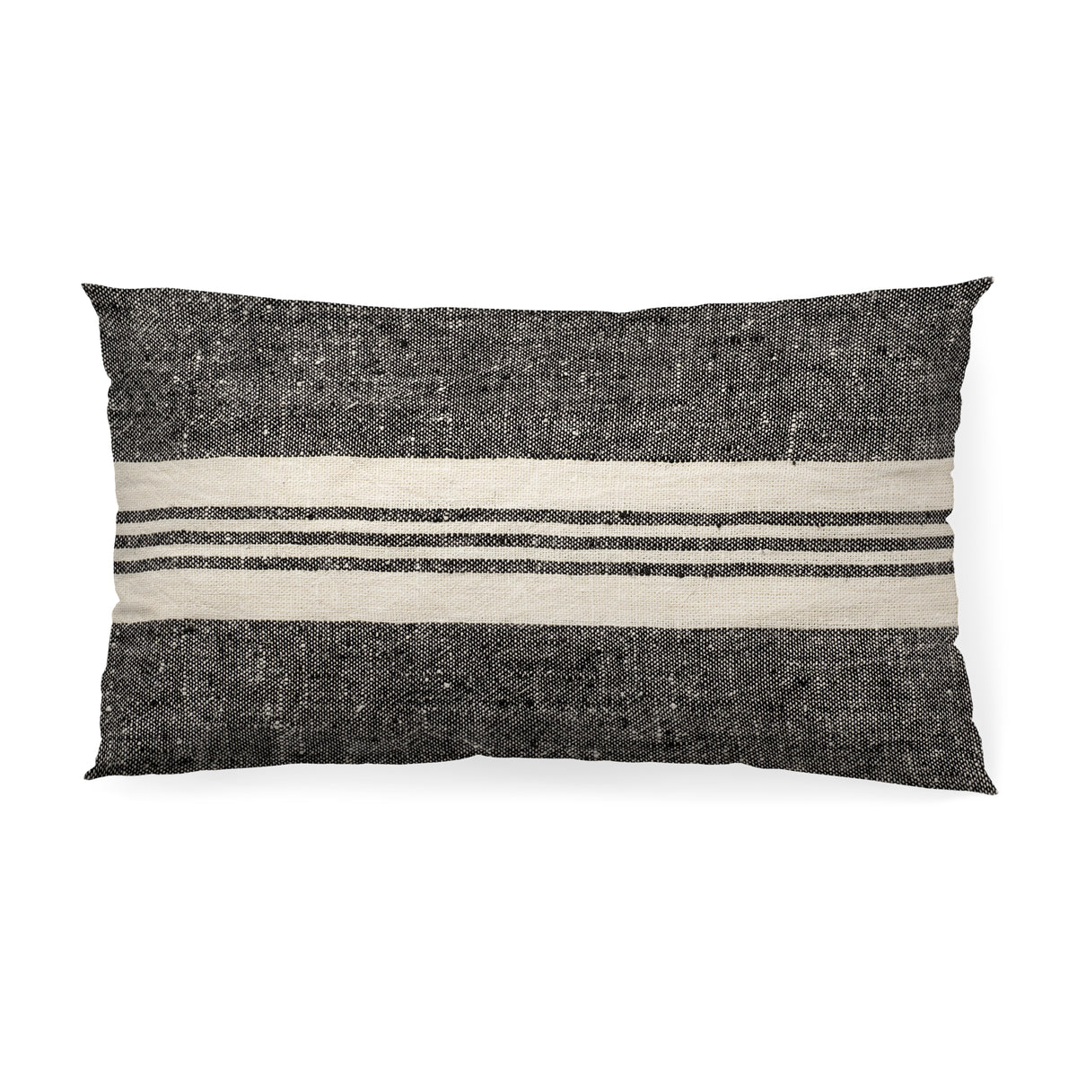 Sharon 14x26 Black With Stripes Decorative Pillow Cover-Decorative Pillows-DECOROLALA