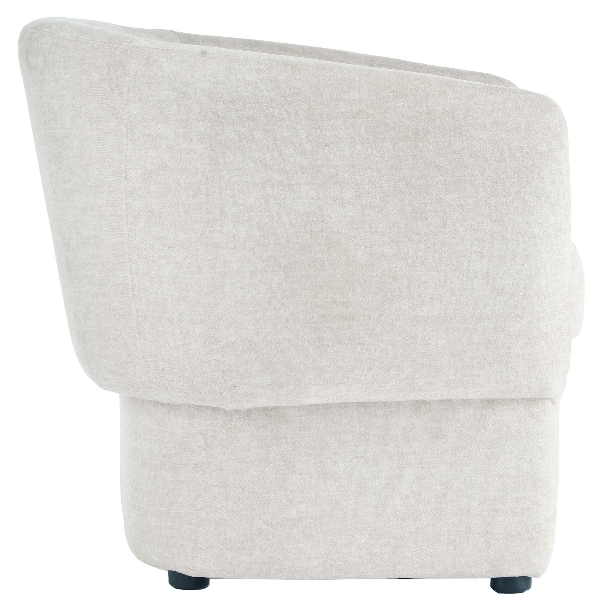Sheri Oversized Accent Chair - Beige Velvet Round Armchair-DECOROLALA
