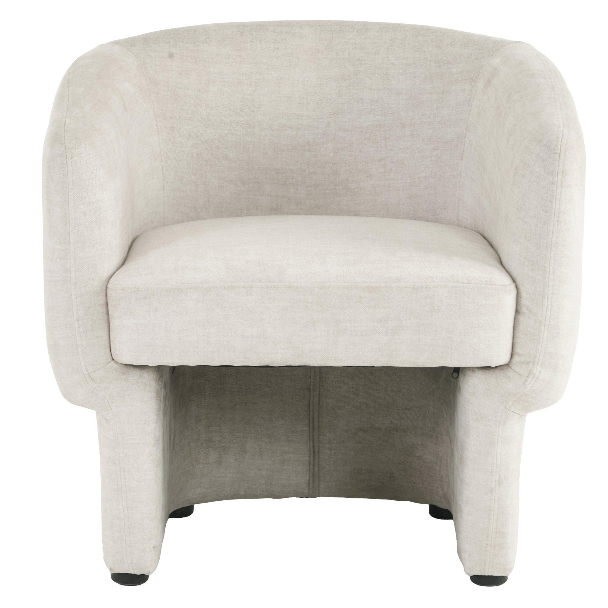 Sheri Oversized Accent Chair - Beige Velvet Round Armchair-DECOROLALA